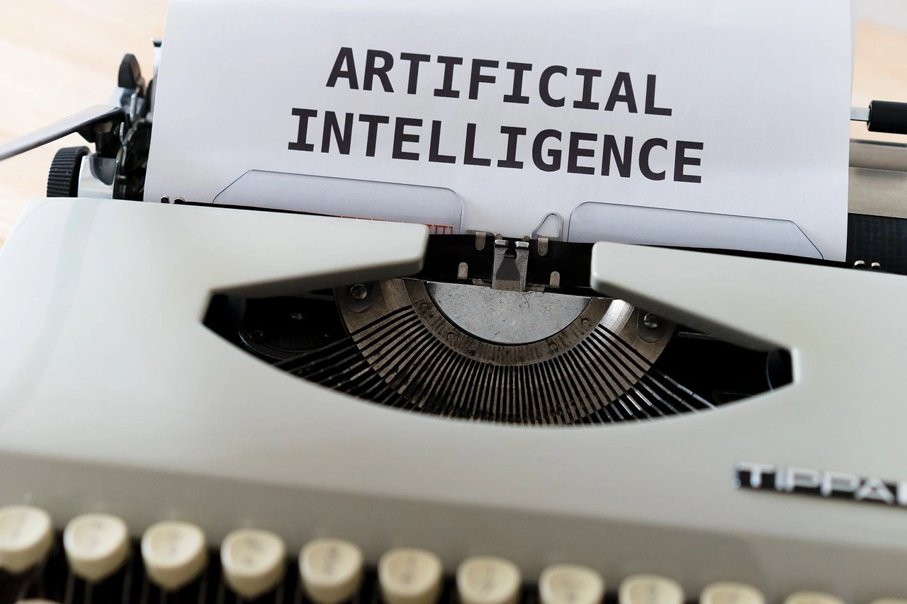 Artificial Intelligence on retro typewriter
